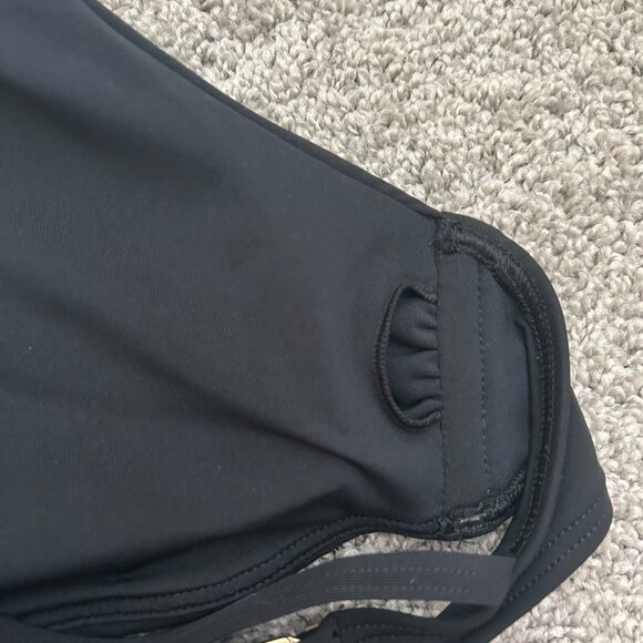 Jets Australia Women's Black Solid Strap Bikini Top Swimwear Size 6 - Picture 3 of 8